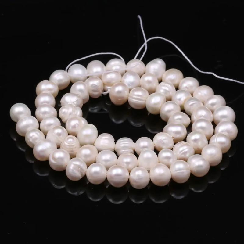 Natural Freshwater Pearl Sphere Beads 36cm for Women Bracelet Earring Necklace