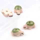 13x20mm Green Back Turtle Shape Ceramic Beads for DIY Jewelry Making