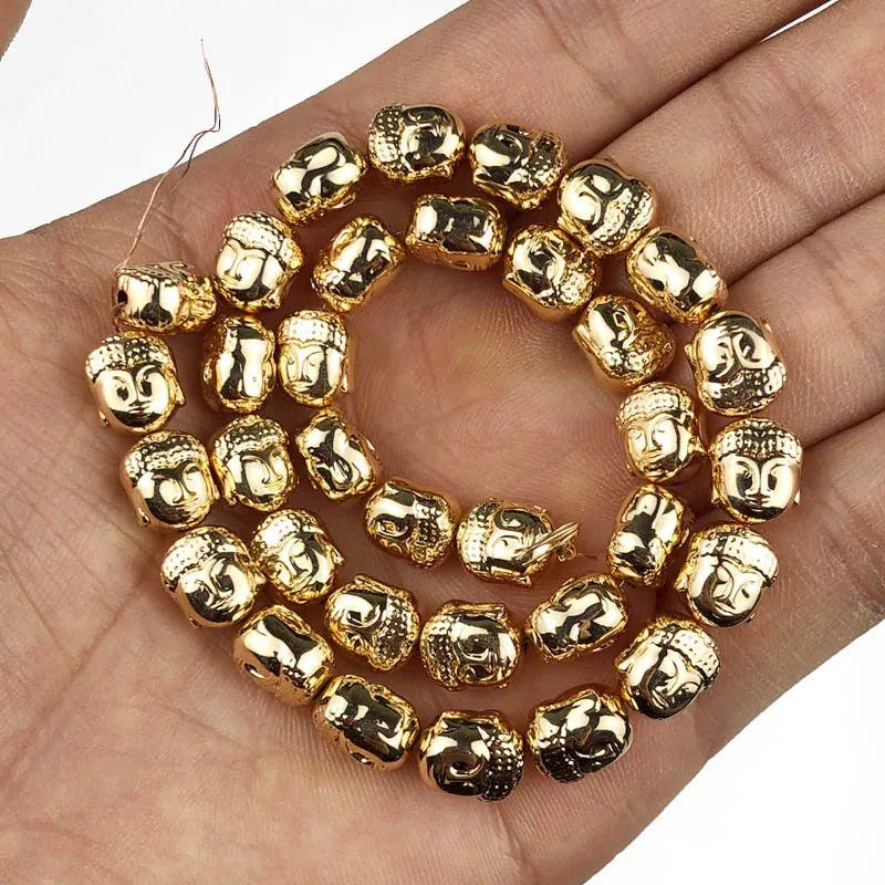Buddha Head Silver Plated Hematite Beads 8*10mm 20pcs