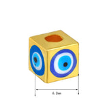 30pcs Square Evil Eye Beads Metal Spacers DIY Bracelets