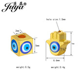 30pcs Square Evil Eye Beads Metal Spacers DIY Bracelets