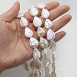 3 PCS Baroque Pearl Water Drop Pearls Natural Freshwater DIY Jewelry 15x20mm