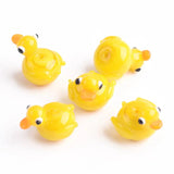 5pcs Duck Shape 16x15mm Lampwork Glass Beads for Jewelry Making DIY Crafts
