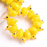 5pcs Duck Shape 16x15mm Lampwork Glass Beads for Jewelry Making DIY Crafts