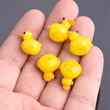 5pcs Duck Shape 16x15mm Lampwork Glass Beads for Jewelry Making DIY Crafts