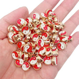 20Pcs Enamel Yin Yang Spacer Beads For Bracelets DIY Jewelry Making Supplies
