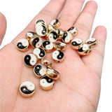 20Pcs Enamel Yin Yang Spacer Beads For Bracelets DIY Jewelry Making Supplies