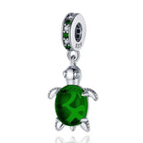 Green Pink Tortoise Dangle Charm Bead for Bracelet DIY Jewelry