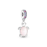 Green Pink Tortoise Dangle Charm Bead for Bracelet DIY Jewelry