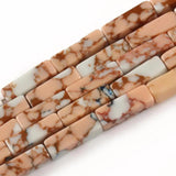 13*4mm Natural Stone Tube Rectangle Sea Sediment Jasper Beads