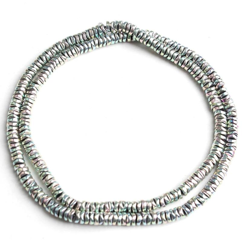 4mm Hematite Disc Beads Natural Stone for Jewelry Making 15''