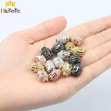 3pcs CZ Spacer Beads Buddha Head Brass Micro Pave Zirconia Beads