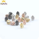 3pcs CZ Spacer Beads Buddha Head Brass Micro Pave Zirconia Beads