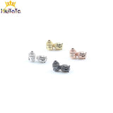3pcs CZ Spacer Beads Buddha Head Brass Micro Pave Zirconia Beads