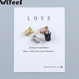 WLYeeS 4pcs CZ Crown Pendants Copper beads 12*8mm Micro-Inlay Crystal