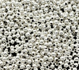 3000 PCs Smooth Round Spacers Beads Silver Jewelry Findings 2mm Dia.