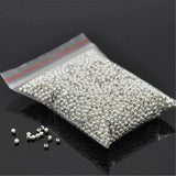 3000 PCs Smooth Round Spacers Beads Silver Jewelry Findings 2mm Dia.