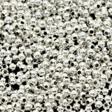 3000 PCs Smooth Round Spacers Beads Silver Jewelry Findings 2mm Dia.