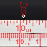 3000 PCs Smooth Round Spacers Beads Silver Jewelry Findings 2mm Dia.
