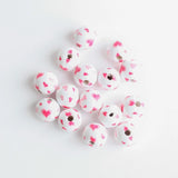 16mm Dandelion Wooden Round Beads Hemu Printing Beads Kids DIY