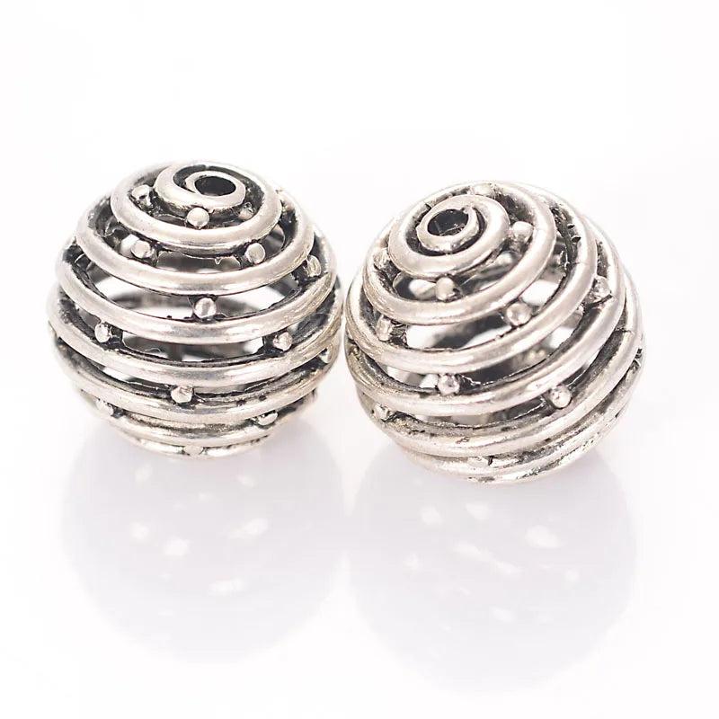 Miasol 5 Pcs/Lot 25MM Antique Silver Spiral Spacer Beads DIY Jewelry Making
