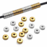 30pcs Double Metal Spacer Beads Flat Round Loose Beads 6mm