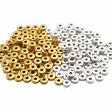 30pcs Double Metal Spacer Beads Flat Round Loose Beads 6mm