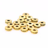 30pcs Double Metal Spacer Beads Flat Round Loose Beads 6mm