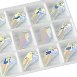 12PCS 10x20mm Angel Wing Crystal Glass Beads in 11 Colors