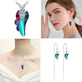 12PCS 10x20mm Angel Wing Crystal Glass Beads in 11 Colors