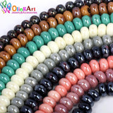 OlingArt 14x9mm Mix Big Hole Ceramics Charm Beads For DIY European Bracelet Neck