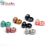 OlingArt 14x9mm Mix Big Hole Ceramics Charm Beads For DIY European Bracelet Neck