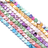 70Pcs 6mm Love Heart Shell Beads Multicolor Spacer Loose Beads for Jewelry