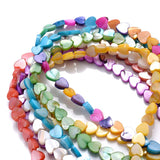 70Pcs 6mm Love Heart Shell Beads Multicolor Spacer Loose Beads for Jewelry