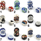15mm Hand Painted Flowers Heart DIY Ceramic Beads