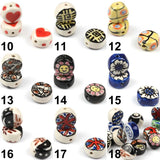 15mm Hand Painted Flowers Heart DIY Ceramic Beads