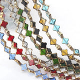 OlingAr 4-Leaf Clover Plating 8MM Glass Beads Mix 24pcs DIY Earring/Necklace