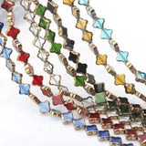 OlingAr 4-Leaf Clover Plating 8MM Glass Beads Mix 24pcs DIY Earring/Necklace