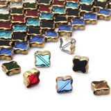 OlingAr 4-Leaf Clover Plating 8MM Glass Beads Mix 24pcs DIY Earring/Necklace
