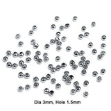 50pcs Stainless Steel Round Beads 1mm-4mm Hole Big Hole Spacer Charm Beads