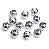 50pcs Stainless Steel Round Beads 1mm-4mm Hole Big Hole Spacer Charm Beads