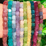 Natural Stone Beads Bracelet Cube Mix Loose Beads 8mm