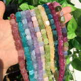 Natural Stone Beads Bracelet Cube Mix Loose Beads 8mm