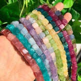 Natural Stone Beads Bracelet Cube Mix Loose Beads 8mm