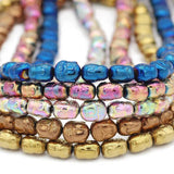 10x8MM Blue/Gold/Purple Avalokitesvara Buddha Hematite Natural Stone Beads