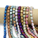 10x8MM Blue/Gold/Purple Avalokitesvara Buddha Hematite Natural Stone Beads