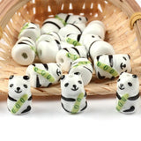 5pcs Panda Shape Ceramic Beads DIY Bracelet Necklace Accessories