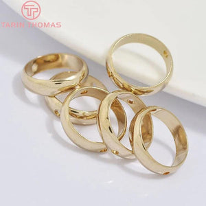 10PCS 6MM-12MM 24K Brass Beads Circles Round DIY Jewelry Accessories