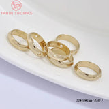 10PCS 6MM-12MM 24K Brass Beads Circles Round DIY Jewelry Accessories