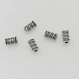 50pcs Antique Silver Screw Pattern Tube Beads Charms DIY Jewelry Accessories